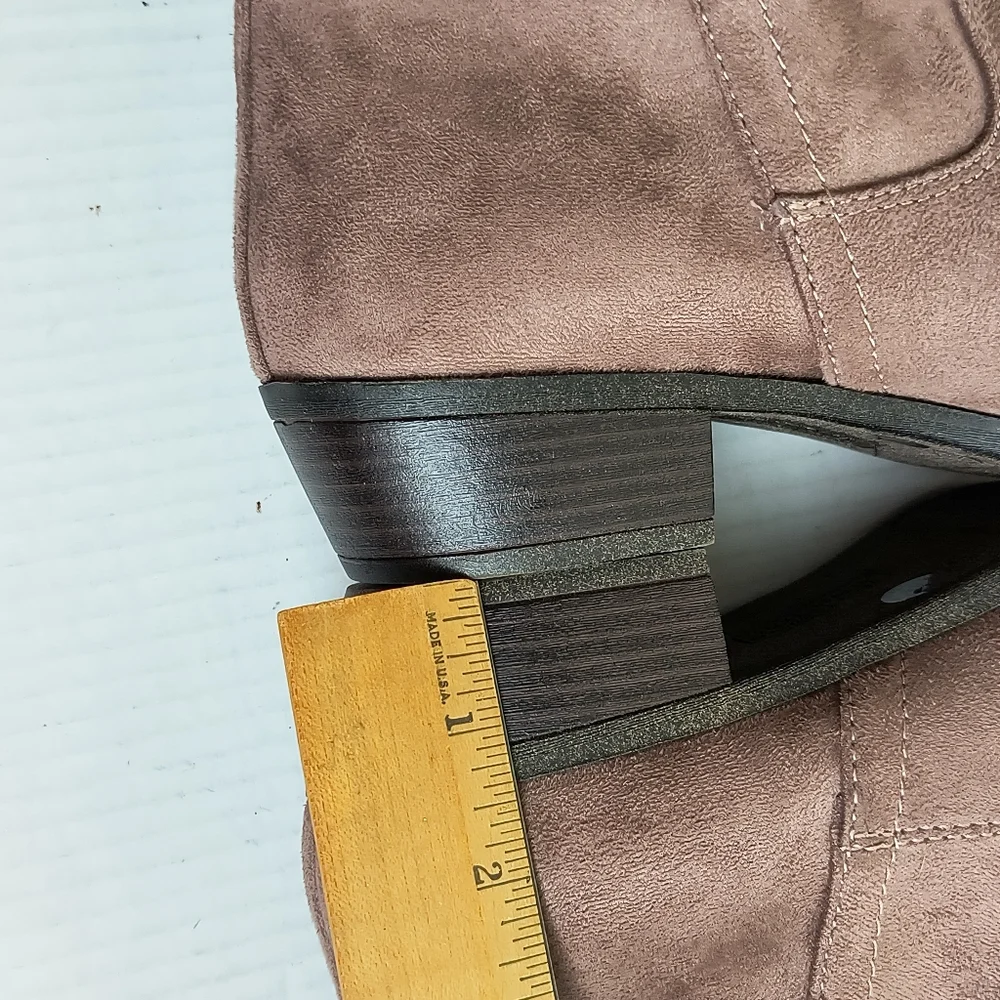 Az Garrity 9.5M Mauve Ankle Booties Side Zip Pull-on - Picture 7 of 11